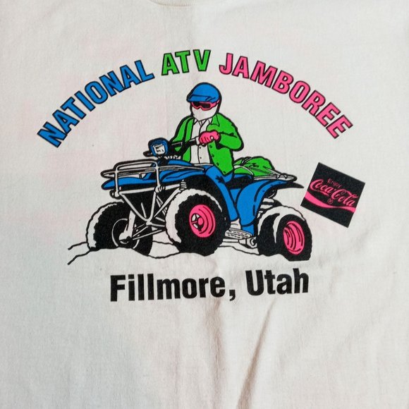 National ATV Jamboree T Shirt Fillmore Utah Coca Cola Vintage Large Single Stitc - Picture 1 of 11